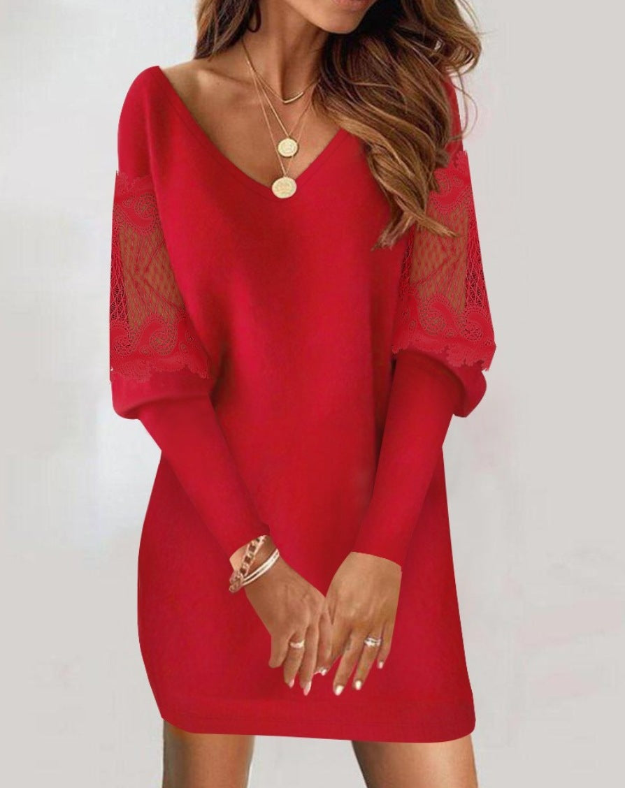 Alessia | Abito Elegante con Maniche in Pizzo
