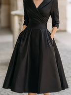 Lina – Abito Midi Elegante in Raso