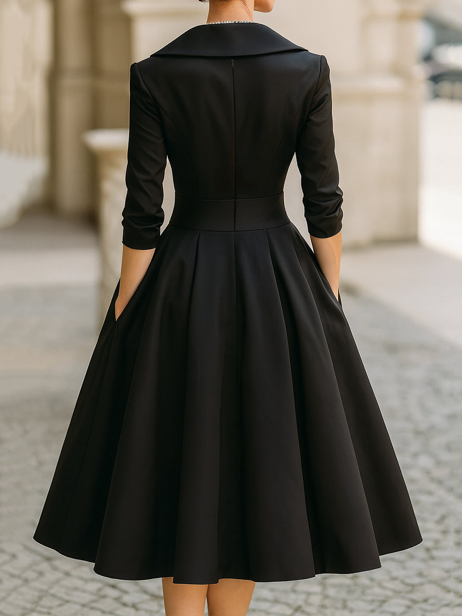 Lina – Abito Midi Elegante in Raso