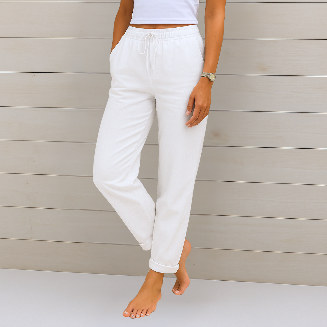 Susy | Pantaloni stretch in lino traspirante premium