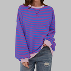 LUKA - Felpa a maniche lunghe casual con scollo rotondo a righe