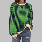 LUKA - Felpa a maniche lunghe casual con scollo rotondo a righe