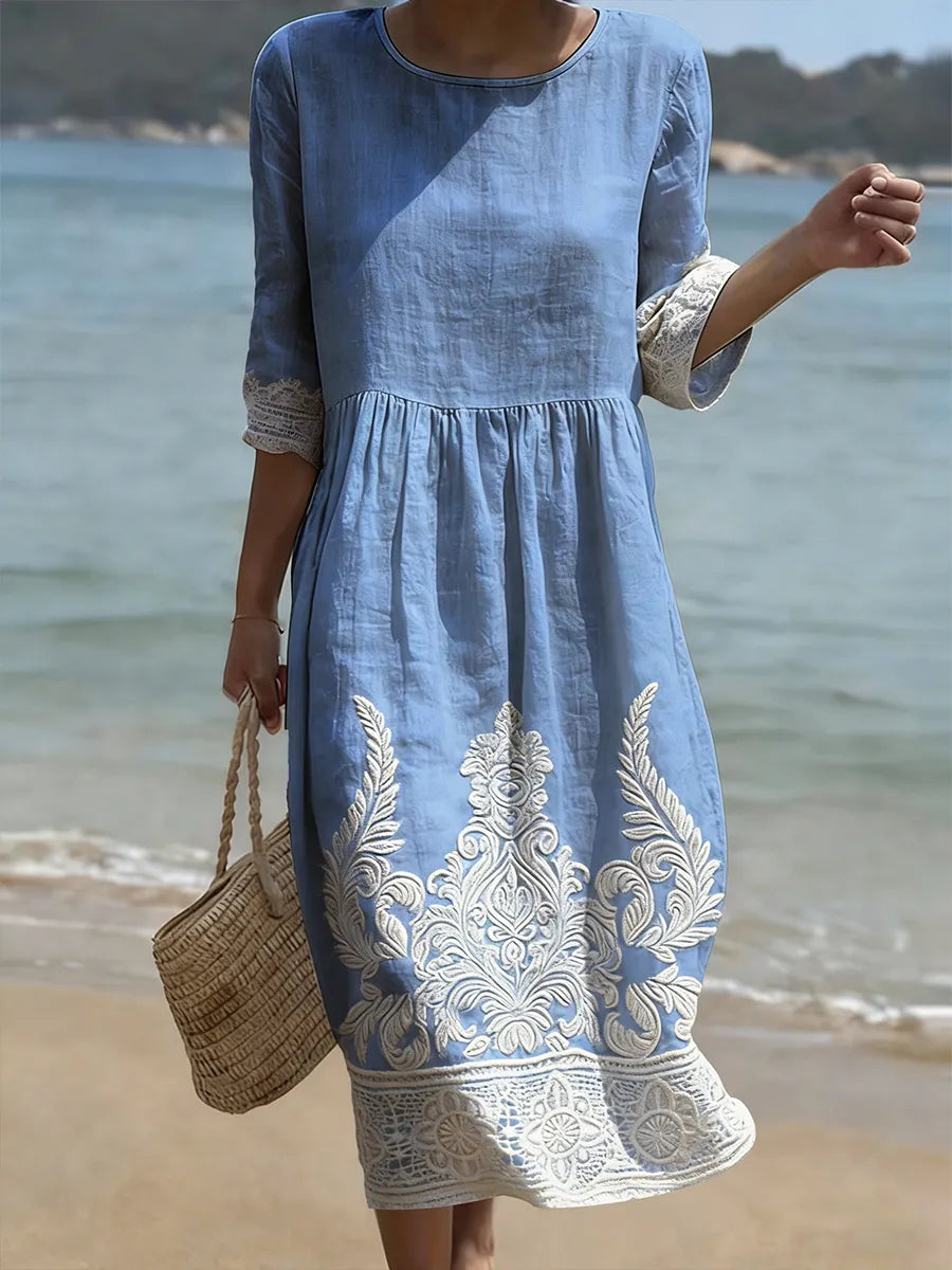 Tiffany | Vestito con Stampa di Piante e Fiori
