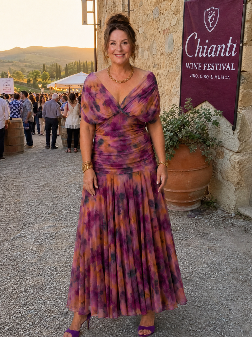 Calen | Abito Midi Off Shoulder Fluttuante