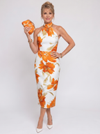 Zinnara | Abito Midi con Scollo All'Americana e Stampa Floreale