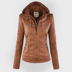 Valentina | Giacca moderna in pelle con cappuccio