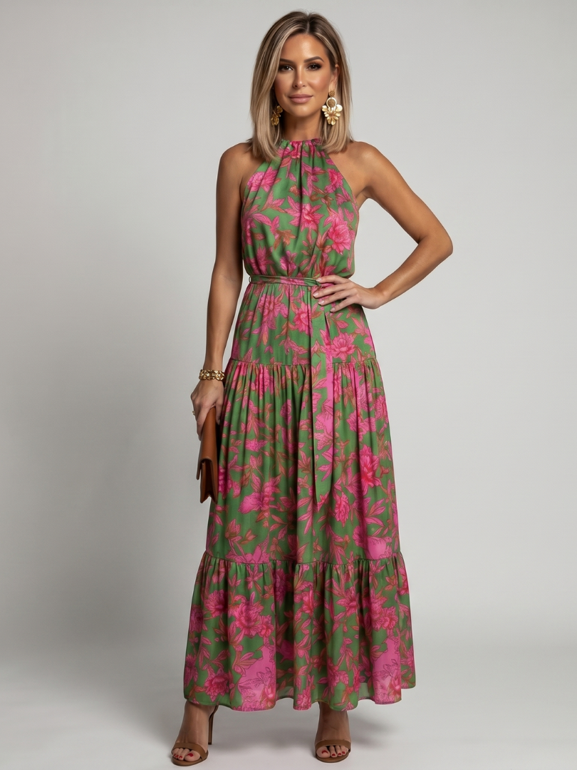 Rowen | Abito Midi con Collo All'Americana