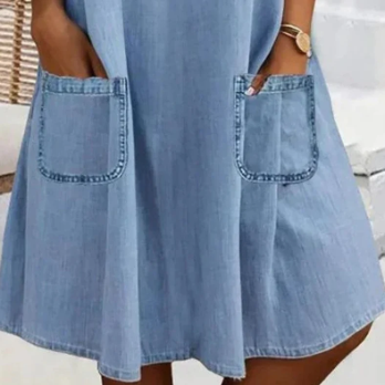 Alessia | Abito in denim con tasche laterali