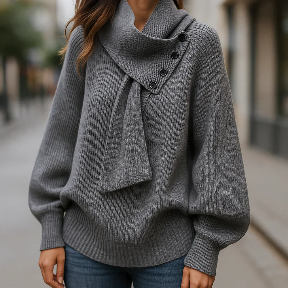 Elisa | Maglione Elegante con Collo Sciarpa
