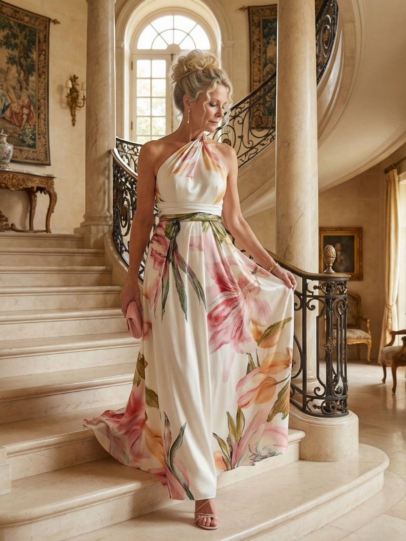 Amiel | Vestito Maxi Floreale Leggero
