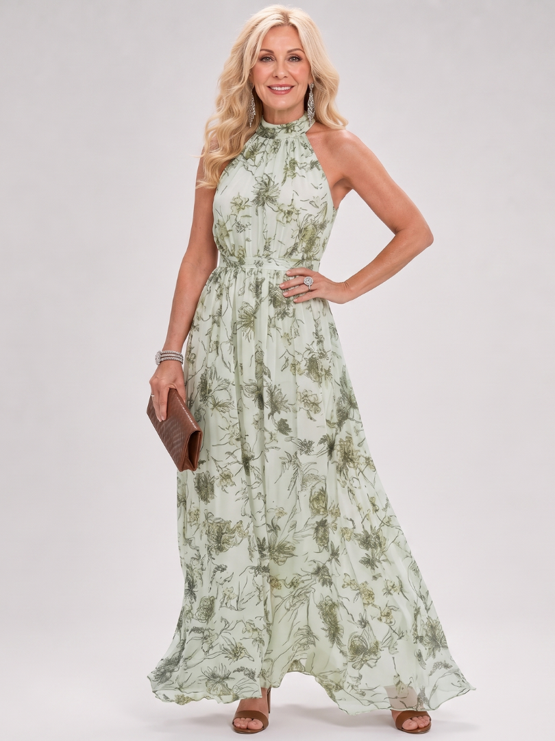 Guinevere | Vestito Midi con Stampa Floreale e Gonna Fluttuante