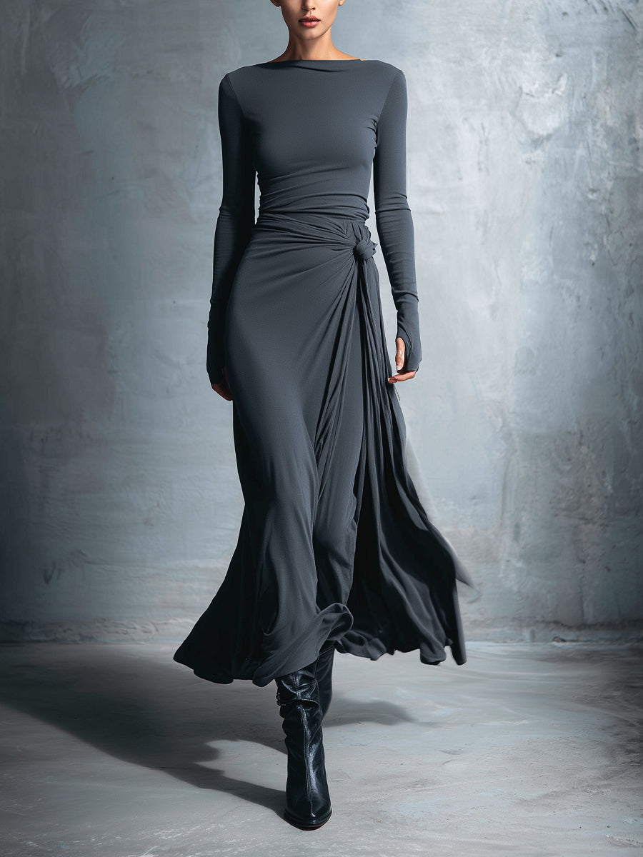 Vittoria - Abito maxi con nodo laterale