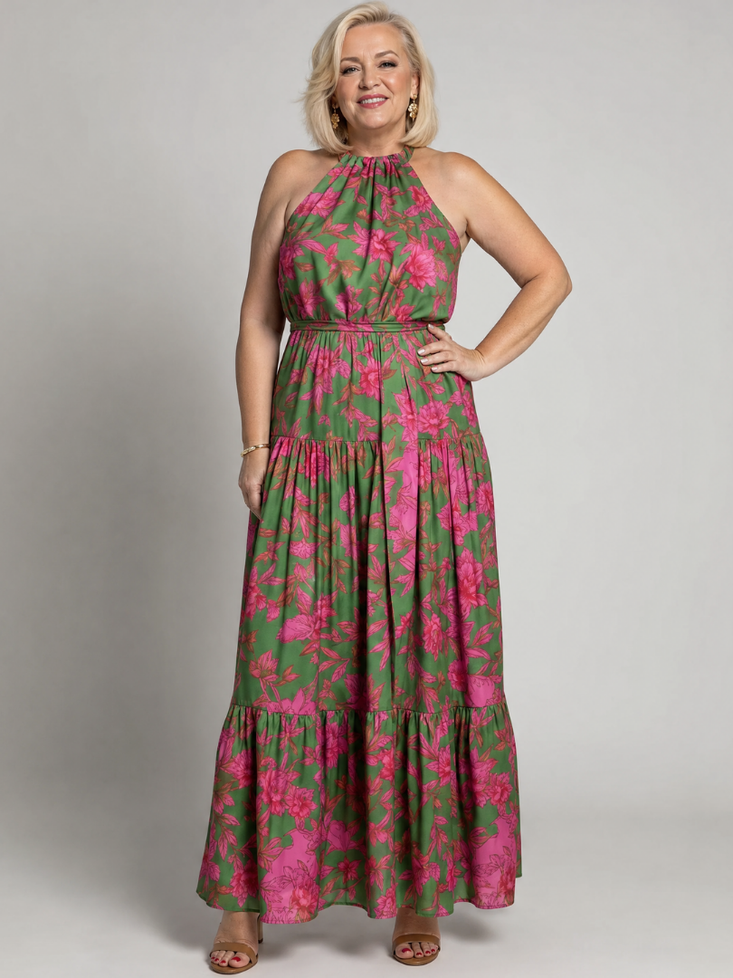 Rowen | Abito Midi con Collo All'Americana