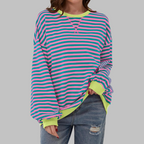 LUKA - Felpa a maniche lunghe casual con scollo rotondo a righe