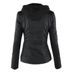 Valentina | Giacca moderna in pelle con cappuccio