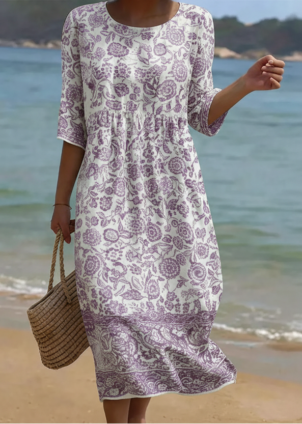 Lavanda | Vestito Elegante con Motivo Floreale
