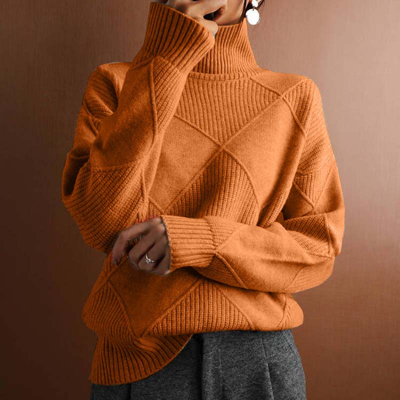 Viola | Maglia a Collo Alto Lavorata