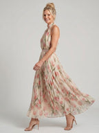 Aurelle | Abito Midi Floreale con Collo Halter
