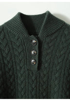 Carla | Maglione in Maglia Intrecciata con Bottoni