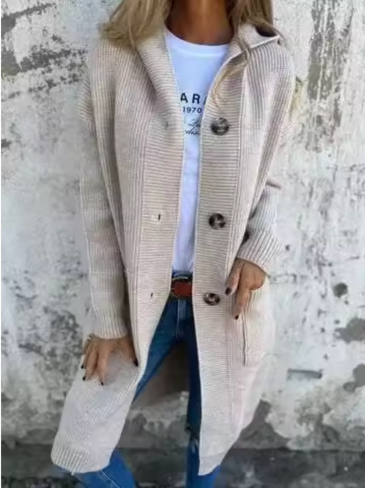 Marjorie – Cardigan Lungo Elegante a Maglia Morbida