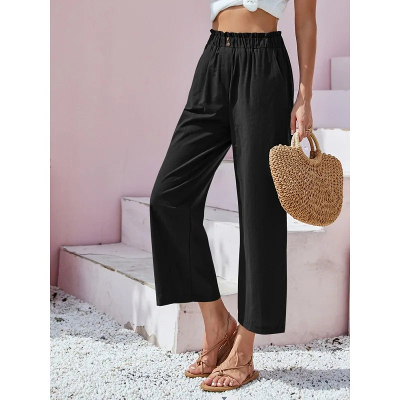 Soléa | pantaloni estivi in lino-cotone