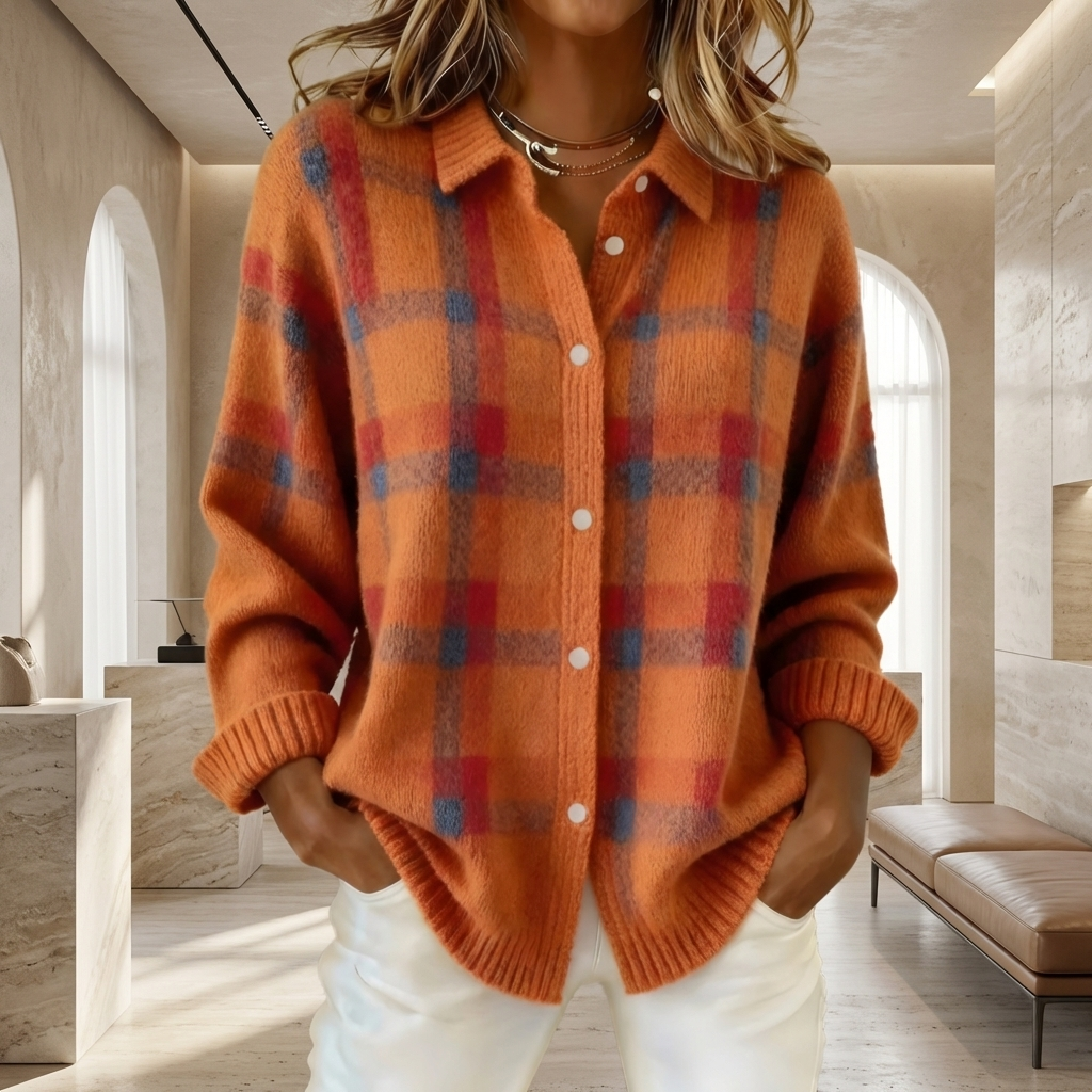 Martina | Cardigan in Maglia Morbida a Quadri