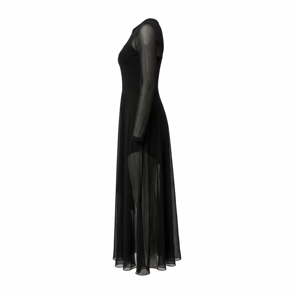 Neroa · Abito Maxi Loose-fit in Tulle Nero